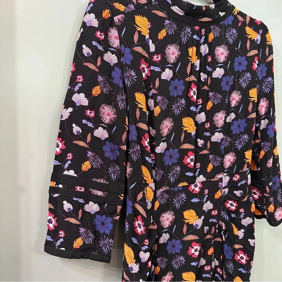 Ba&sh Mini Dress Maha Pleated Multicolor Floral Dress Size 2 - Picture 4 of 10